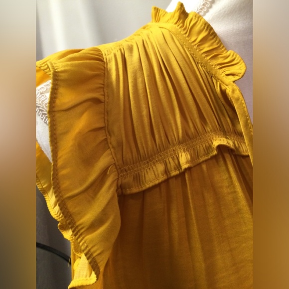 PRICE DROP! Yellow Ruffled Top - Picture 6 of 9